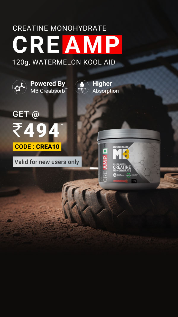 🎉New Purchase Comes With Exciting Price Cut! 💸 Order MuscleBlaze 120g Creatine CreAMP, Watermelon Kood Aid @ Rs. 494. 🤑