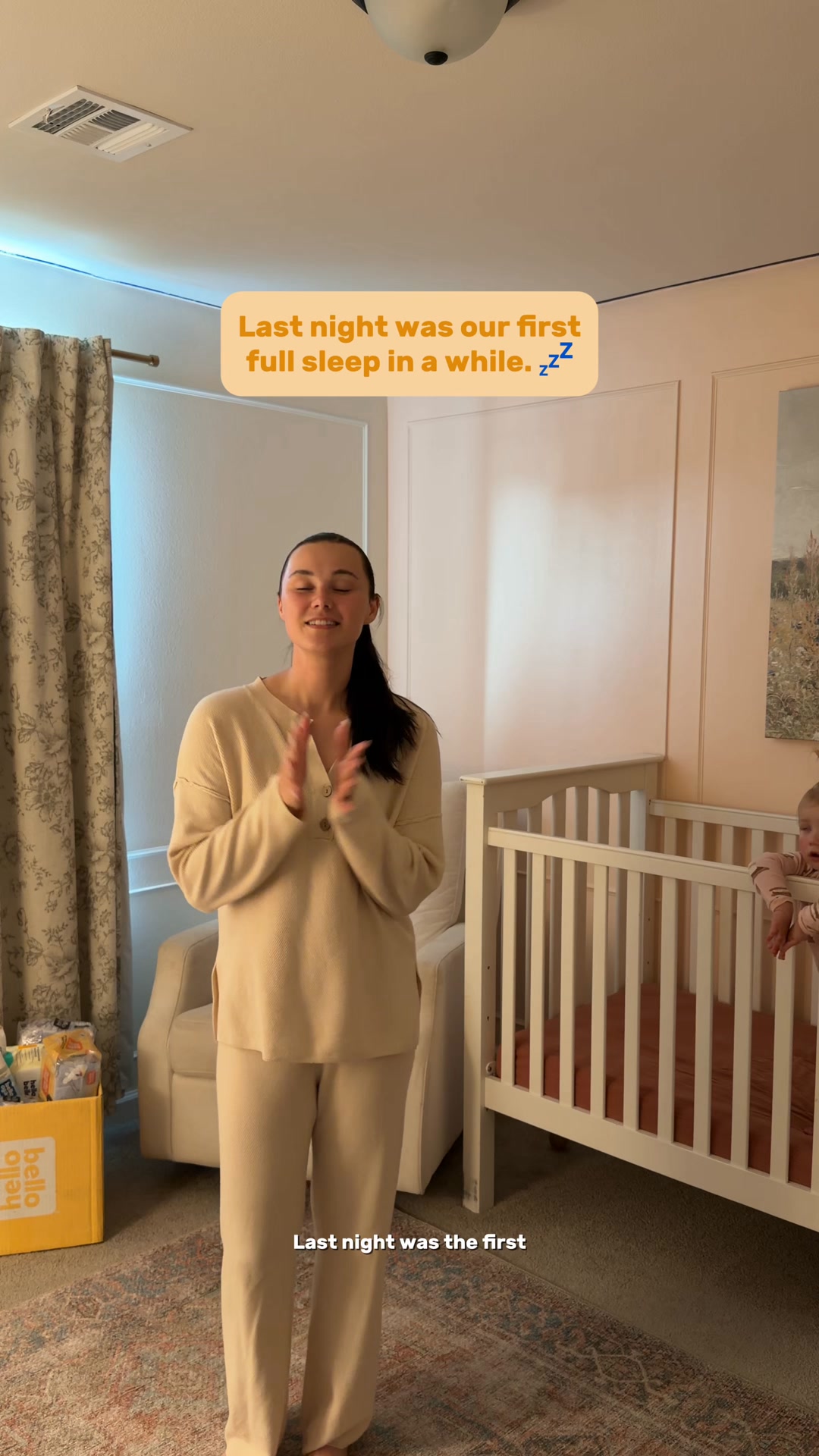 Turns out cute diapers were the secret to a full night’s sleep. 💤
 Get a monthly box of diapers and goodies delivered to your door for more restful nights for everyone 🧸📦 #hellobello #diapers