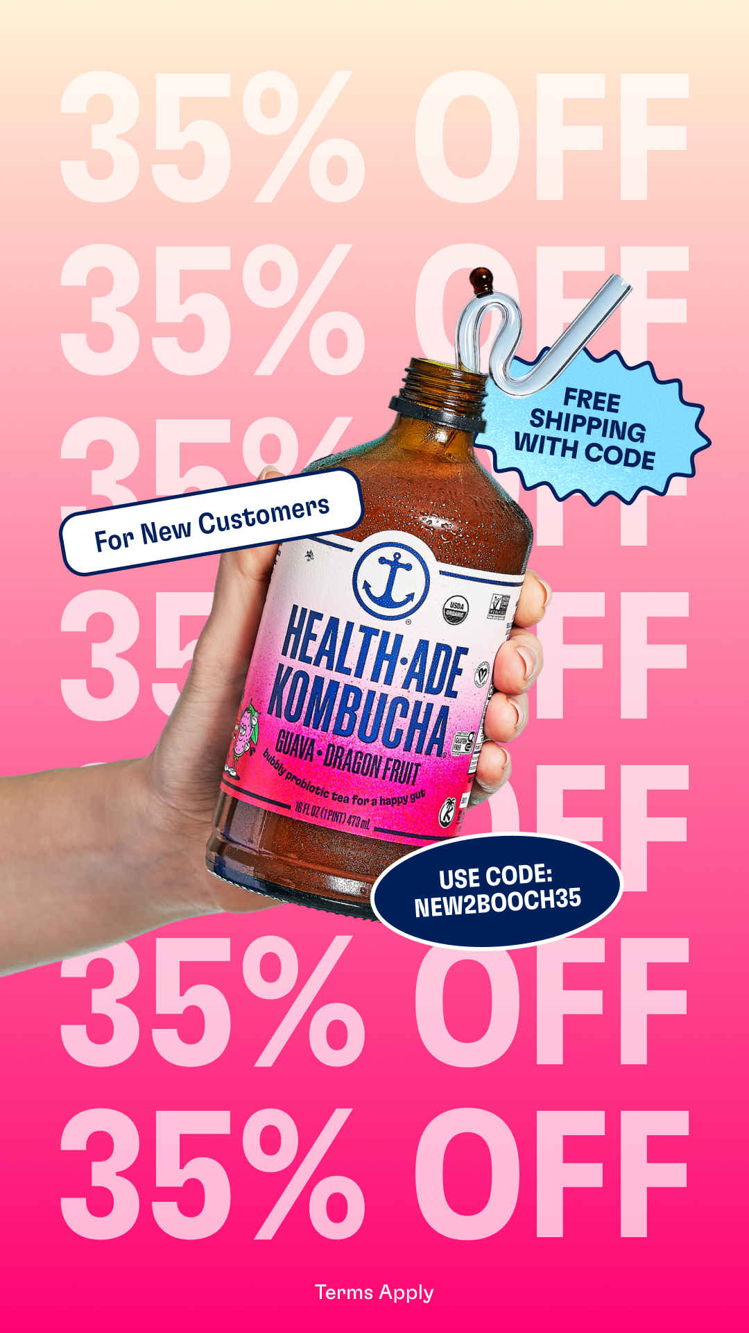 Health-Ade Kombucha supports your gut health with benefits that go far beyond the bubbles. 

- Support digestion: With living probiotics and gut-healthy acids, Health-Ade Kombucha supports your gut health on the daily.
-