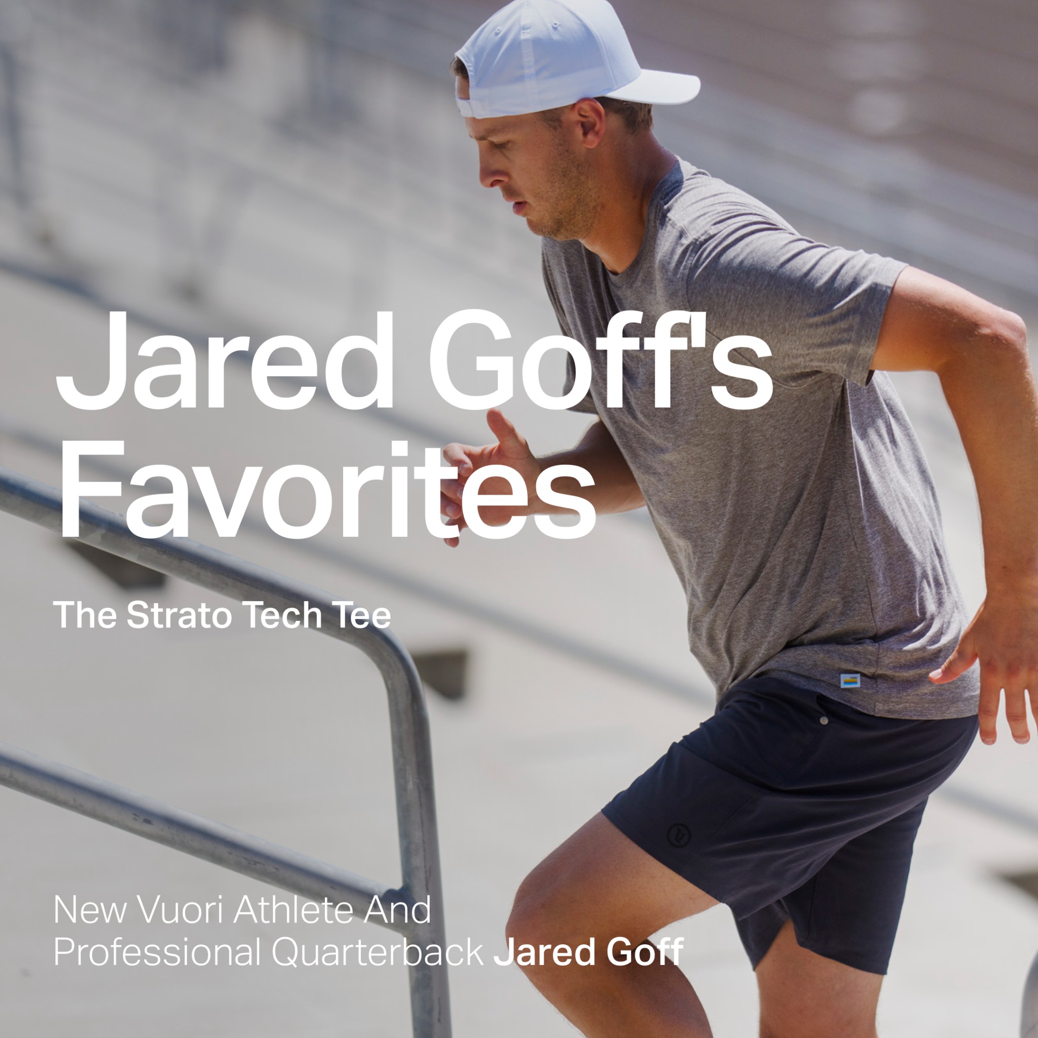 Take a page from New Vuori Athlete and pro quarterback Jared Goff’s style playbook. Shop his performance must-haves.