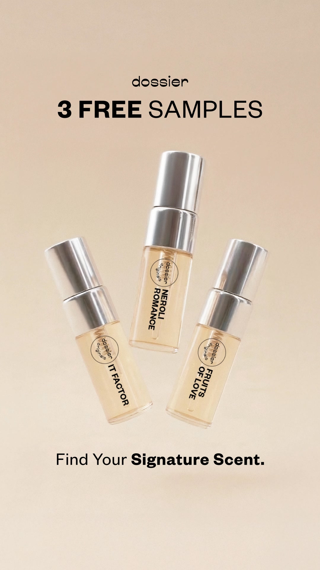 Your first 3 Dossier scents: ON US. 🎁