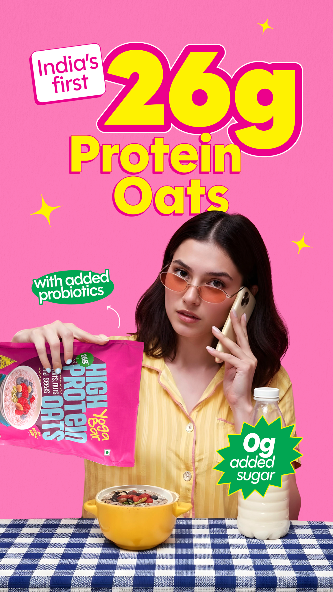 Power Breakfast = 26g Protein + Fruits + Nuts 🥜

🥣 26g High Protein Oats – Fruits, Nuts & Seeds
🌿 Added Probiotics for easy digestion & better absorption
⚡ Ready in minutes — perfect for pre & post-workout meals
🚫 No ref