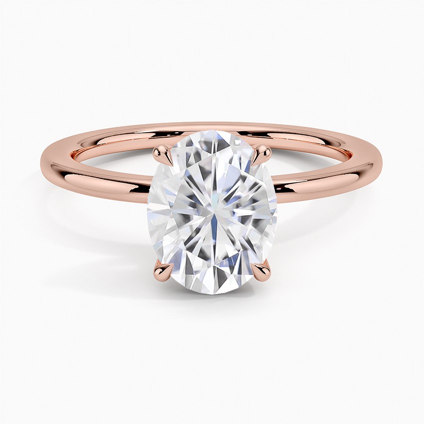 Moissanite Audrey Perfect Fit 1.4mm Solitaire Engagement Ring - 14K Rose Gold