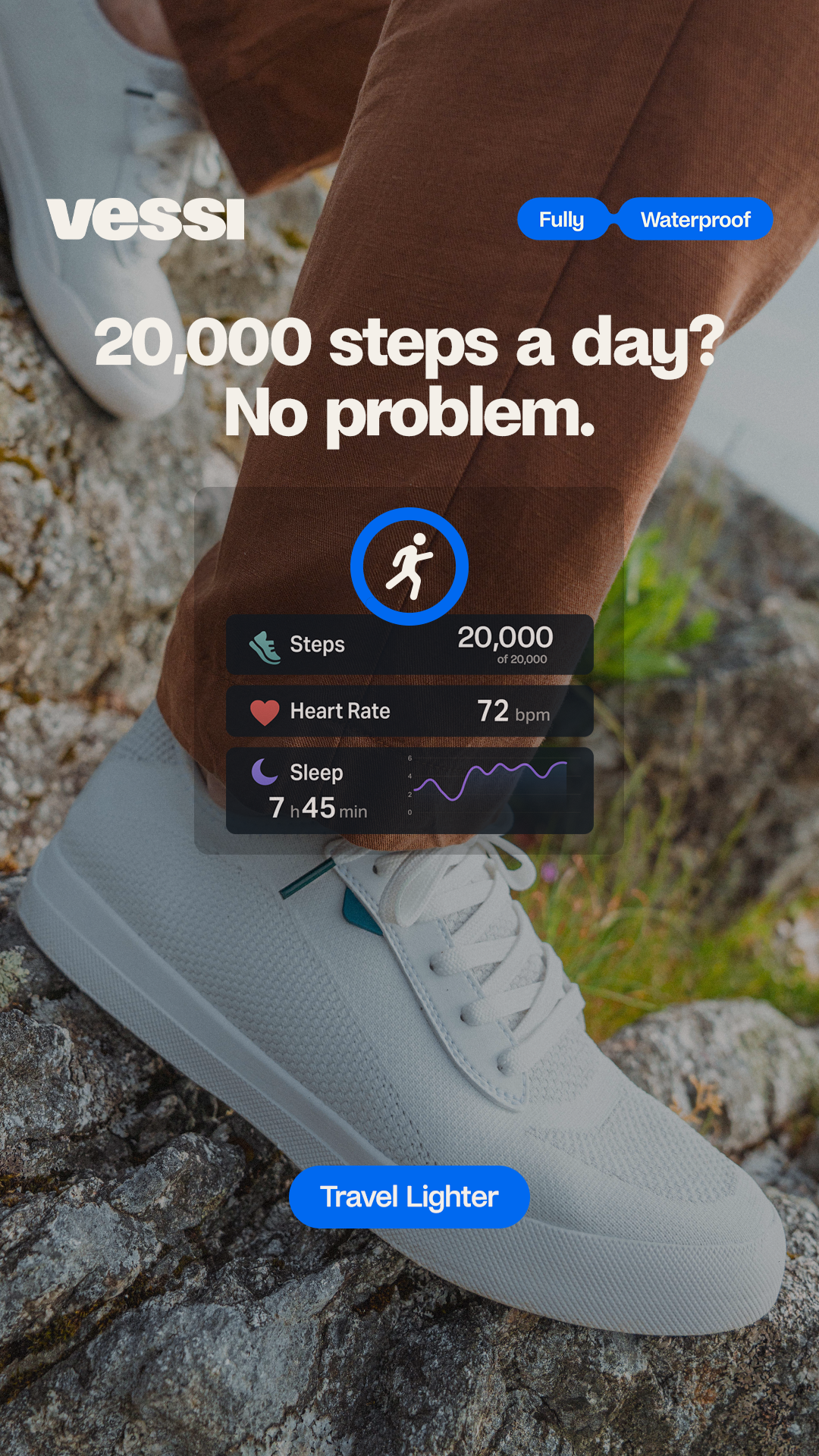The secret to easy travel? Waterproof shoes feel like clouds on your feet.