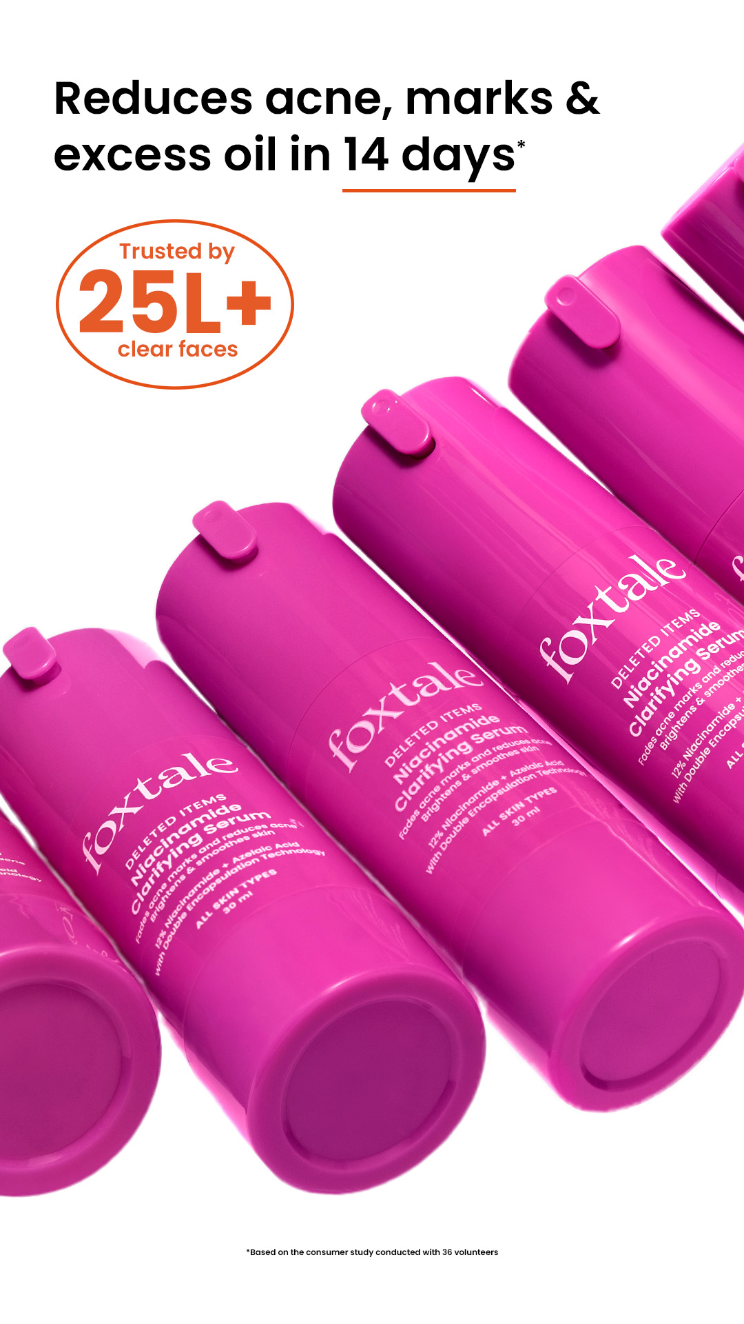 Foxtale’s 12% Niacinamide Clarifying Serum – your secret to clear, radiant skin!

Reduces acne & dark spots in just 14 days, minimizes pores & controls excess oil. Packed with Niacinamide & Azelaic Acid for a smooth, eve