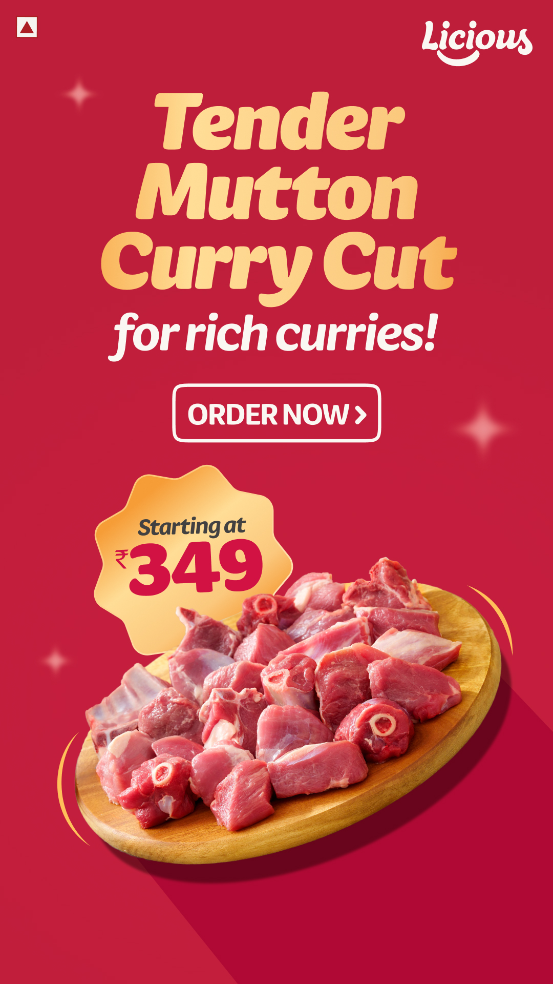 Craving rich, flavour-packed mutton curry? 🤤
Get tender Mutton Curry Cut — cleaned, fresh & ready to cook!
✨ Starting at just ₹349
📦 Delivered fresh to your doorstep.

👉 Order Now