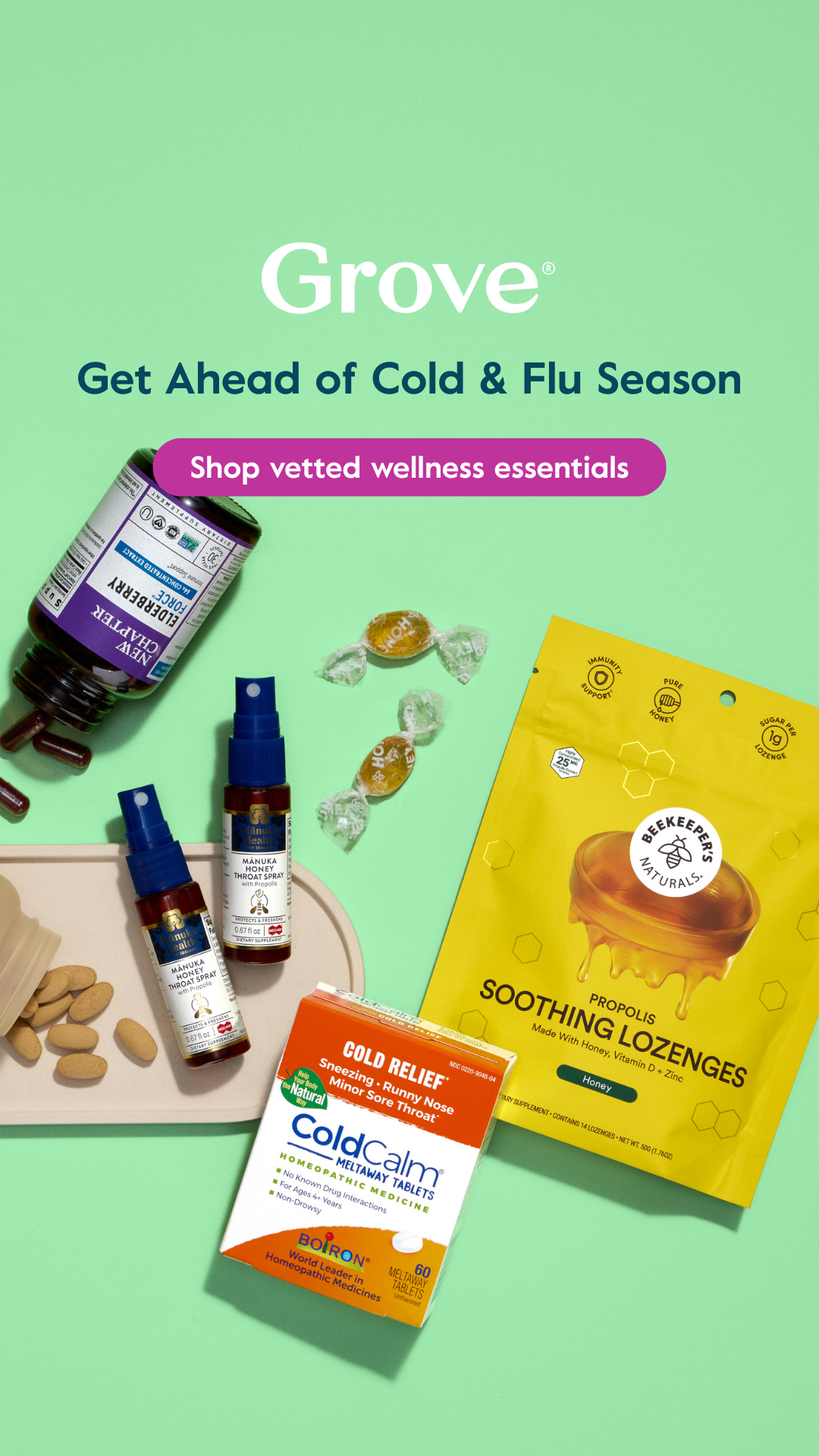 Cold & flu season is already here. 😱
Stock up on vetted wellness essentials designed to help you feel your best all season long.