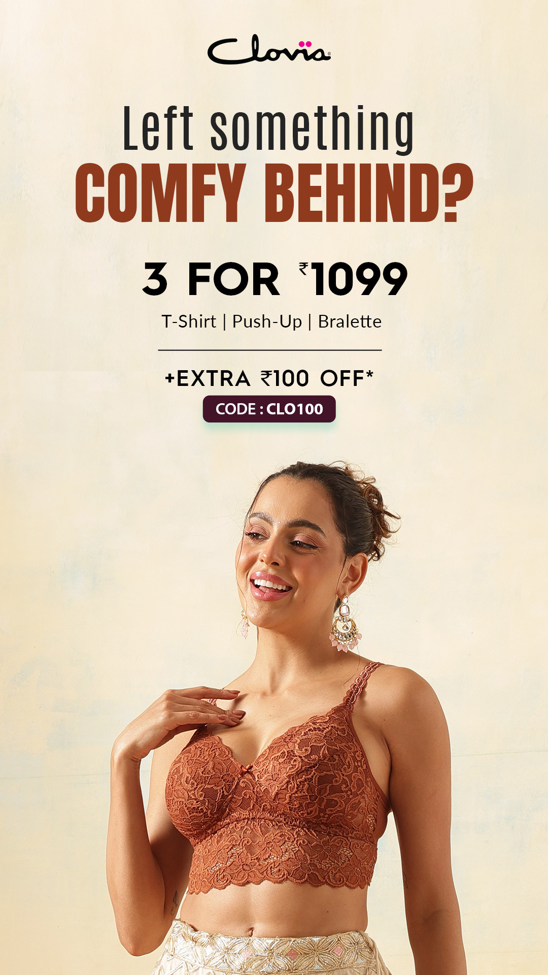 Get 3 Comfy Padded Bras at 1099