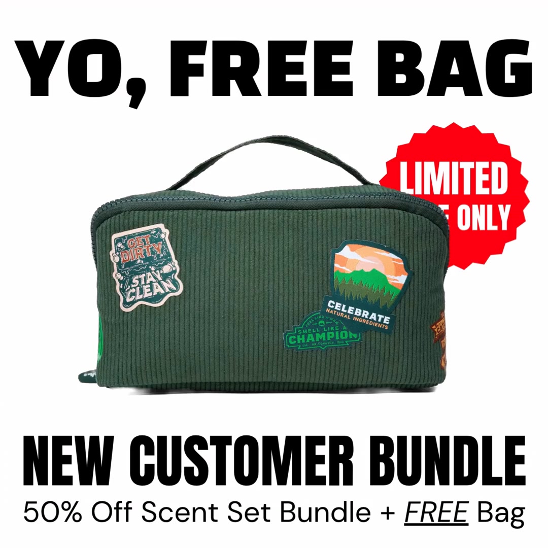 FREE TRAVEL BAG + 50% OFF | Final Days 🚨
⭐⭐⭐⭐⭐ Tens of thousands of 5 star reviews

🤑 50% OFF sale ends soon!
🧼 Try our soap, deo, and cologne to get a FREE travel bag ultimate bundle!
🔗 New customers only, click here to