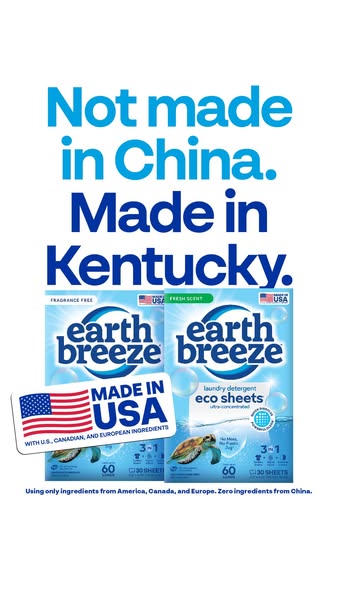 You asked, we listened. Earth Breeze is now proudly made in the USA 🇺🇸

No harsh chemicals, no optical brighteners, no plastic waste. Just clean laundry.

Get up to 40% OFF + FREE gifts today ⬇️

----------

Only availab