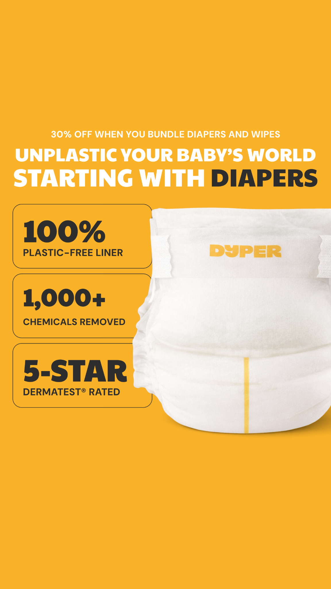🚨 Limited time - save 30% when you bundle diapers and wipes.