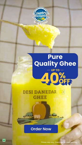 Stop searching for 100% adulteration-free Cow Ghee! Order quality-tested, pure Ghee from Country Delight. Download the app and get Free VIP Trial