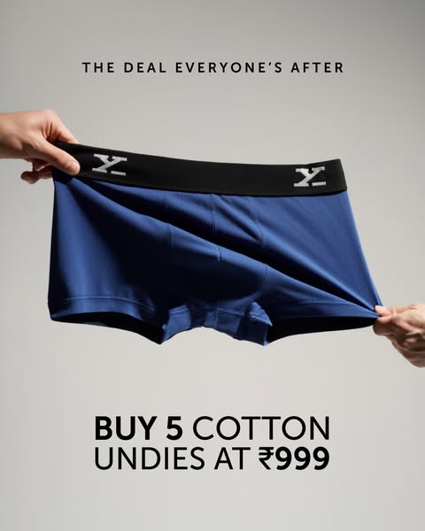 The comfort deal of the season is here!
Get 5 cotton undies for just ₹999
Stock up now and say goodbye to discomfort 
Will you miss out on this amazing offer? Shop Now!