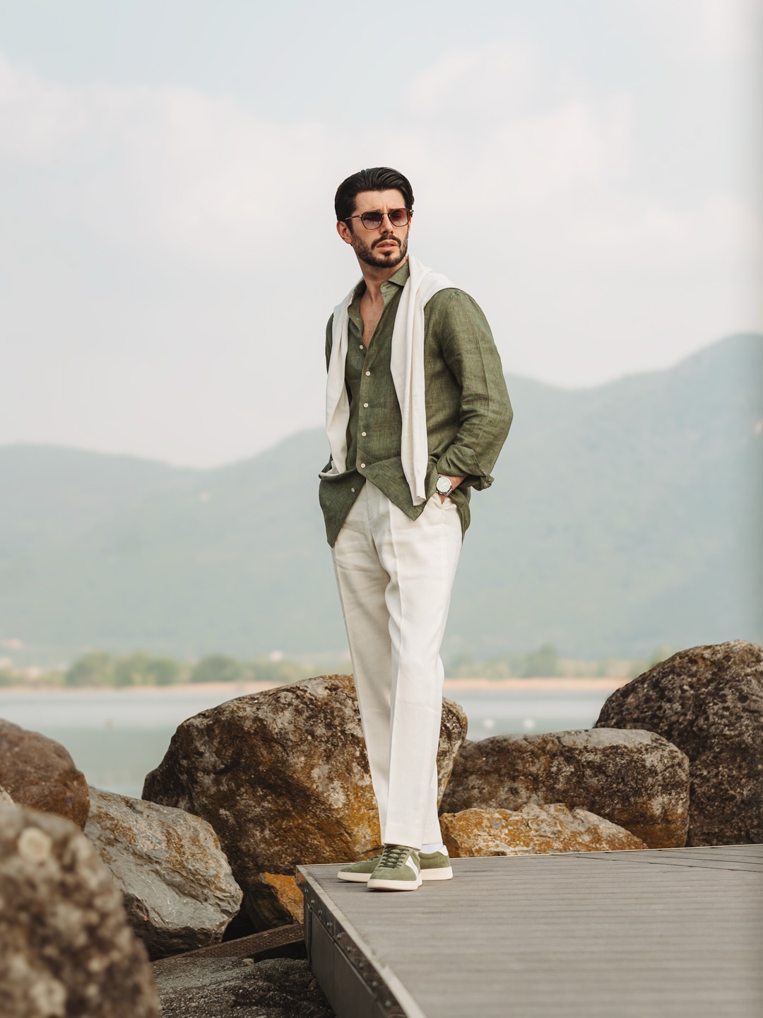 Chillin' by the lake 😌 What do you think of this look?