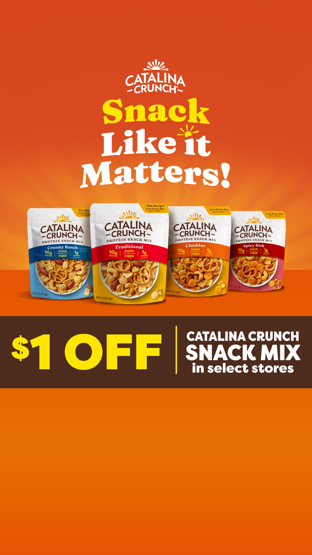 Haven’t tried Catalina Crunch? Here’s your cue: $1 off in select stores!