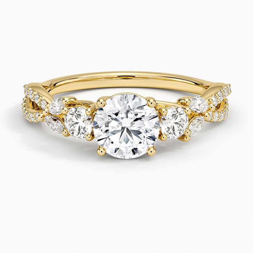 Luxe Willow Three Stone Diamond Engagement Ring (1/2 ct. tw.) - 18K Yellow Gold