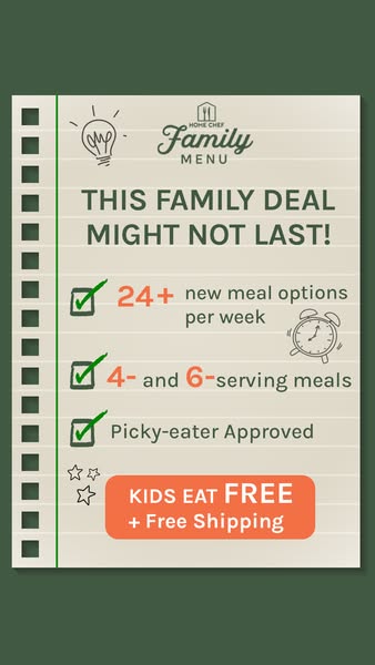 So THIS makes parents' lives so much easier. Get picky-eater approved meals delivered to your door. Hurry, this deal might not last!