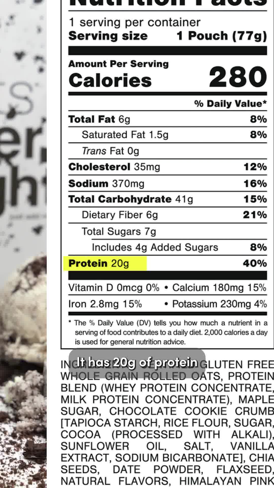 Spoon-free oatmeal. 20g. protein. Money back guarantee.