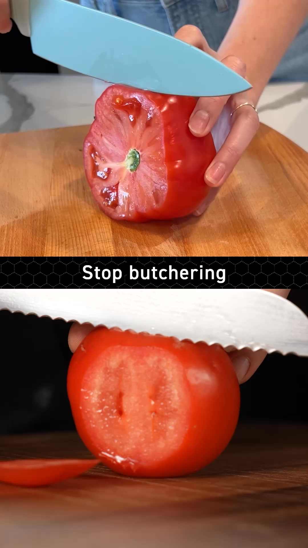 Let’s talk about what makes a great chef’s knife — and why I’m loving these Japanese Damascus steel hybrid knives from HexClad.🔪

The Damascus steel blades aren't just beautiful — they're known for strength, sharpness, a