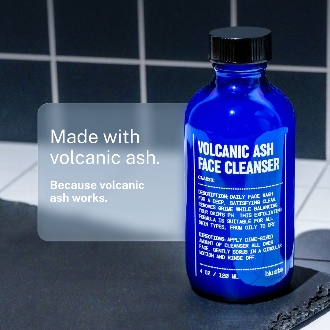 Volcanic ash pulls oil and grime from pores. That’s why it’s in here.
Not because it sounds good. Because it works.