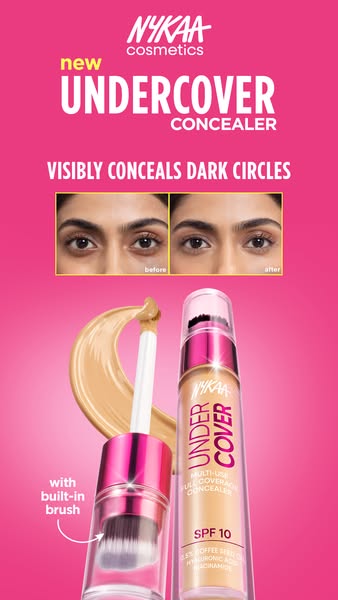 Dark circles? Blemishes?
Fix it in one swipe with Nykaa Cosmetics Under Cover Multi-Use Full Coverage Brightening Concealer 💫
Full coverage + brightening that still looks like skin ✨