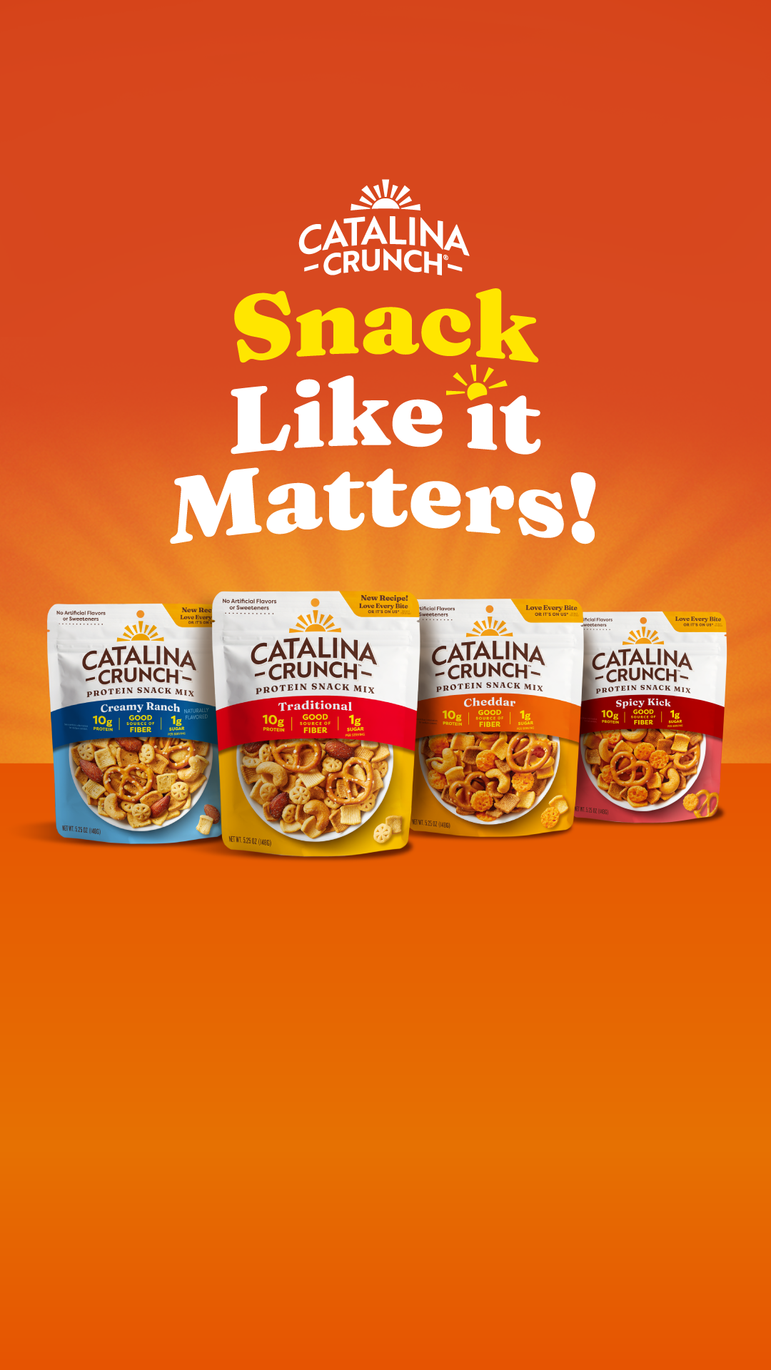 Catalina Crunch Snack Mix helps you shine with protein, fiber, and flavor!