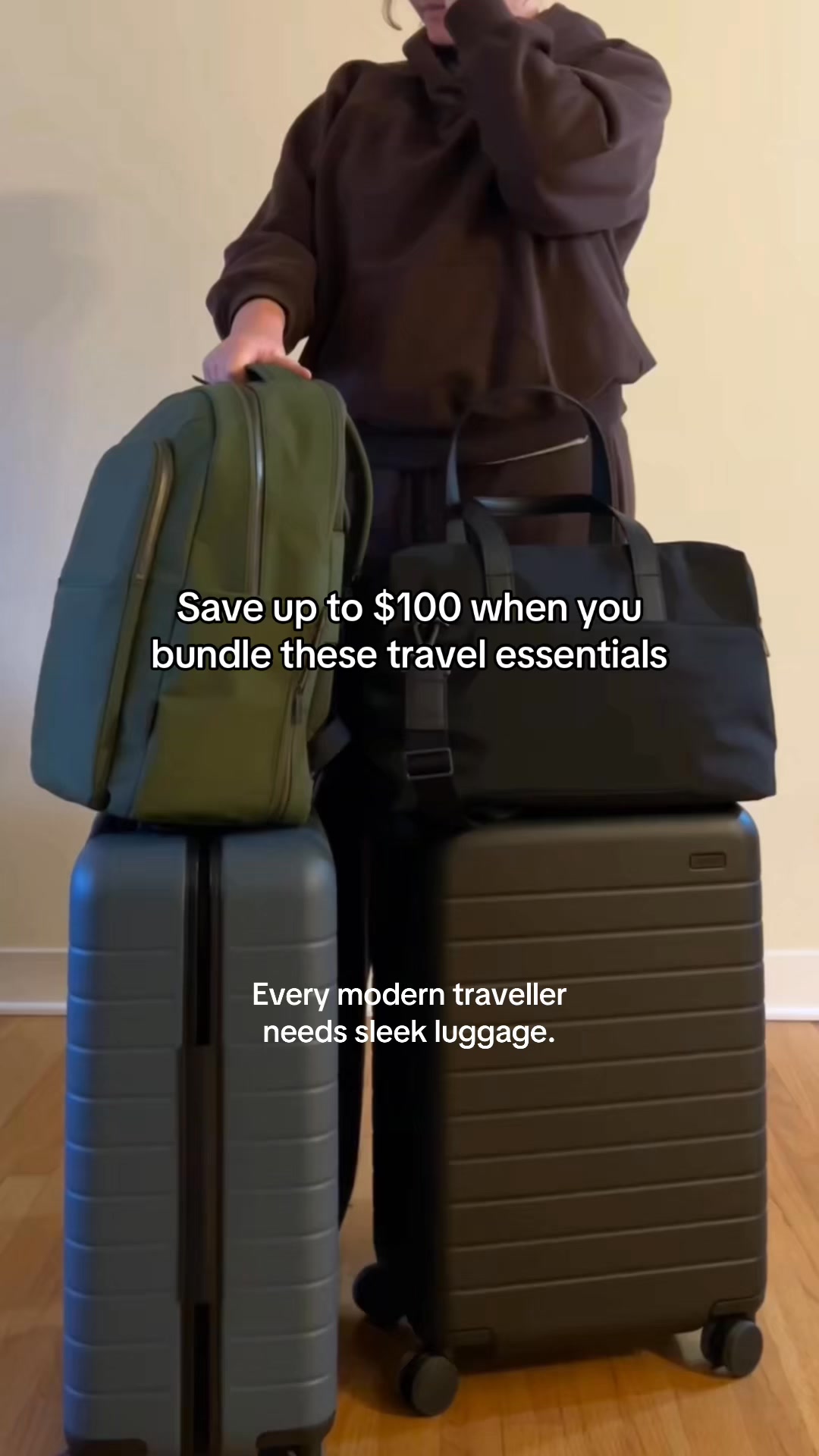 Save up to $100 when you bundle award-winning luggage with the perfect bag that slides right on top.