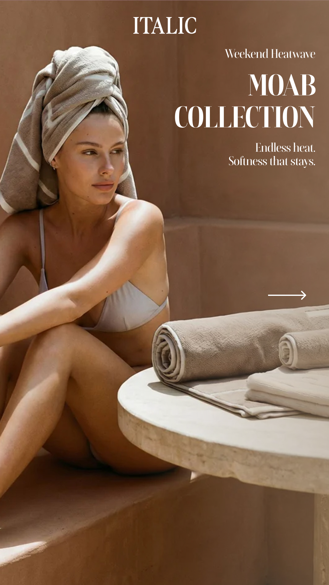 Turn up the volume on your beach aesthetic with the Desert Heatwave drop. Four essential textures designed to look as good as they feel on wet, salty skin.