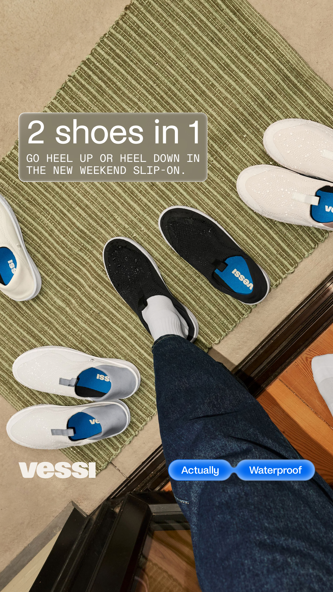 Now there’s an even easier way to wear the bestselling Weekend Sneaker. The Weekend Slip-On has a collapsible heel for hands-free wear, with the waterproof protection you love.