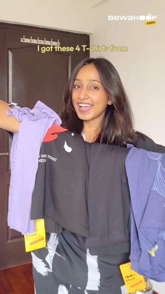 Comfy, cute, and a little bit edgy—these Bewakoof tees are the vibe. ✨ 

From anime vibes to street art, Bewakoof’s got the perfect pick for every mood. Which one’s your fave? 👇 

#oversizedtshirt #trending #reelsoftheda