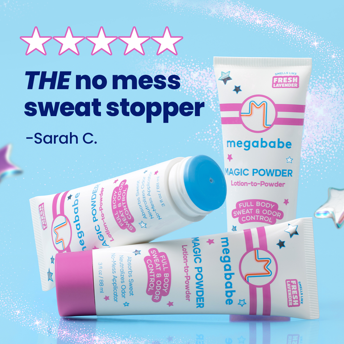 Sweat and odor? Magic Powder takes care of both. A summer must. ✅