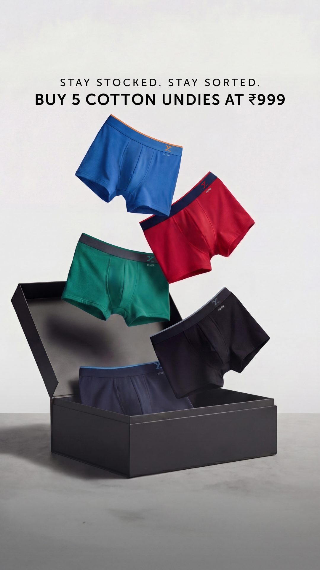 No pulling, no fixing. Just undies that stay in place all day. Grab 5 cotton undies at ₹999.