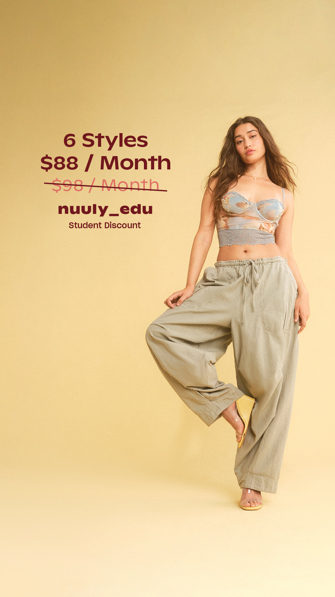 Rent 1000s of styles from 100s of brands including SIXXTA, Damson Madder, CUBIC, FRAME + more. Any 6 styles, $88 / month