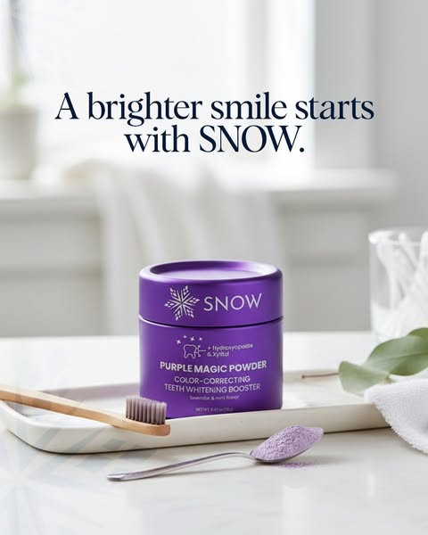 Your toothpaste isn't enough. Yellow tones don't just brush away. They build up over time, dulling your smile no matter how often you brush.

SNOW® Purple Powder changes that instantly. Mix it with any toothpaste. Rinse.