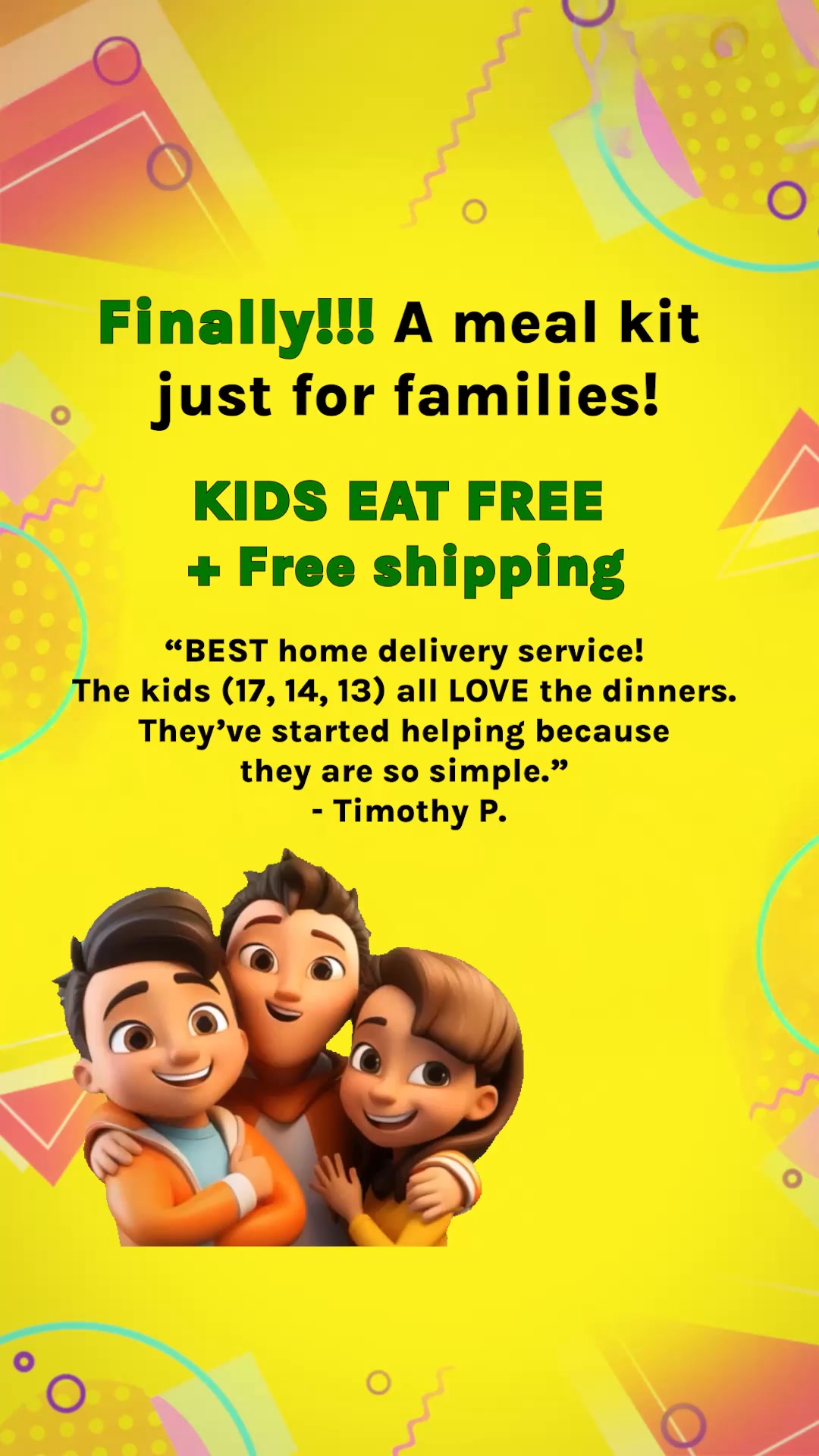 So THIS makes parents' lives so much easier. Get picky-eater approved meals delivered to your door. Hurry, this deal might not last!