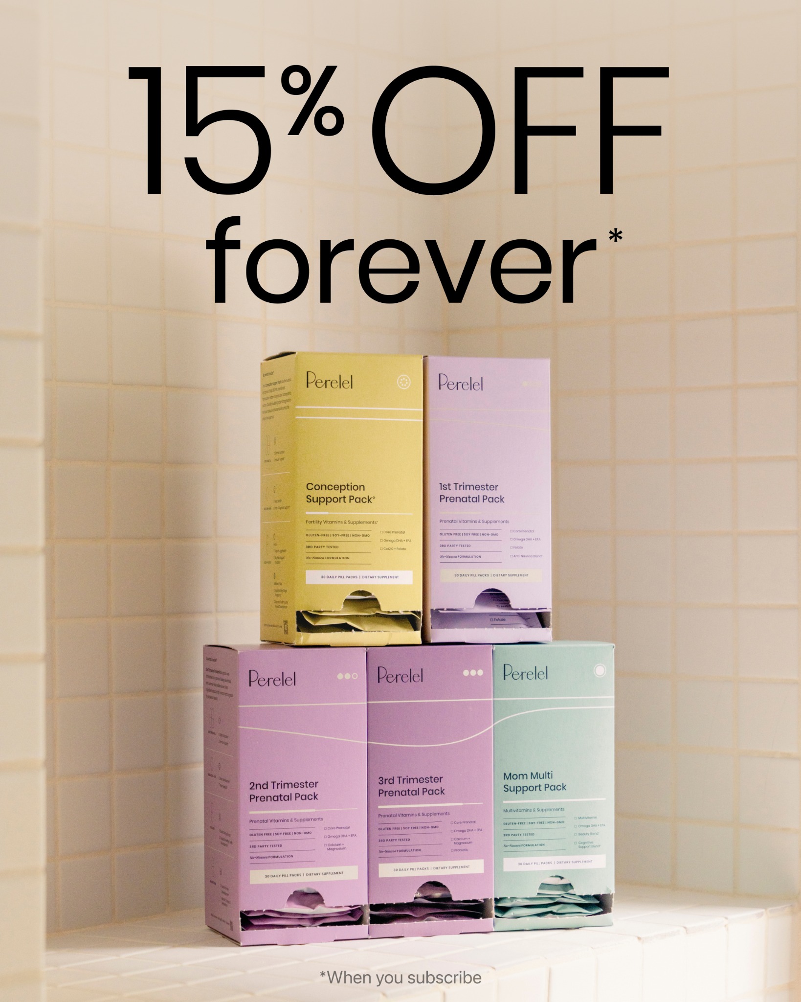 Your entire vitamin routine, simplified. 

✨ Formulas developed by OB/GYNs 
✨ Research-backed ingredients
✨ 3rd party tested
✨ Absorbable, bioavailable formats
✨ Convenient sachets for on the go