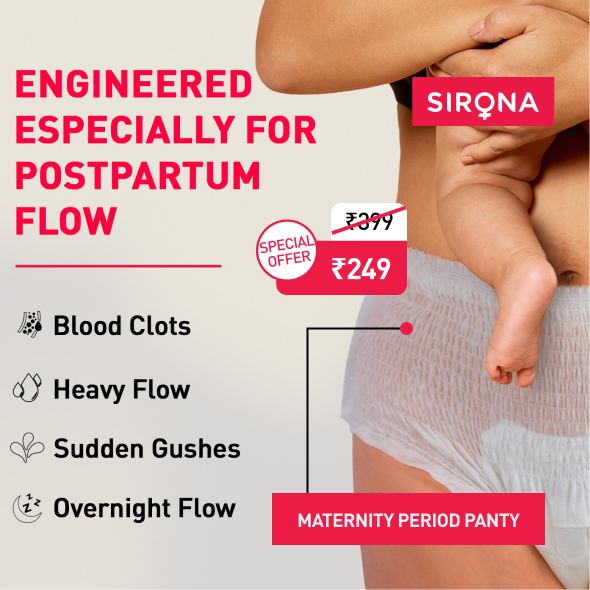 Sirona panties are designed especially for new moms dealing with heavy postpartum flow. Unlike bulky pads, they offer 360° leak protection and full coverage comfort using DryCore 360™ Technology for a mess-free, stress-f