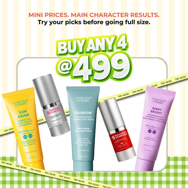 Slay the skincare game with 4 must-haves for just ₹499! 

• No fluff, only essentials
• Curate your own box 
Ready to glow? Get yours now and thank us later