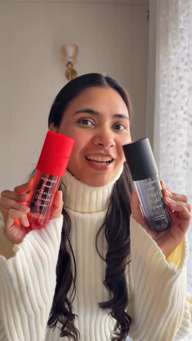 Been using these Aqualogica body mists for a while now and I’m genuinely impressed. Long-lasting, super light, and I even use them on my hair. Cherry Blossom 🍒for everyday, Midnight Bloom 🍇for evenings — both smell way m