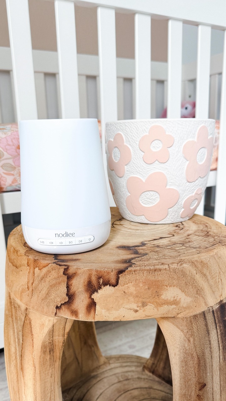 Sleep sorted for baby number 3 thanks to @nodiee.co sleep aids 🤍

With soothing sounds, lullabies, timer settings and soft lighting, it creates the perfect little sleep space wherever we are — at home or on the go.

I’m 